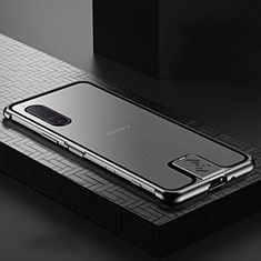 Luxury Aluminum Metal Frame Mirror Cover Case 360 Degrees for Sony Xperia 5 II Black