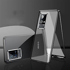 Luxury Aluminum Metal Frame Mirror Cover Case 360 Degrees for Vivo iQOO 8 Pro 5G Black