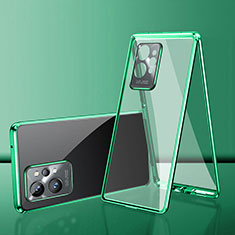 Luxury Aluminum Metal Frame Mirror Cover Case 360 Degrees for Vivo iQOO Z6 5G Green