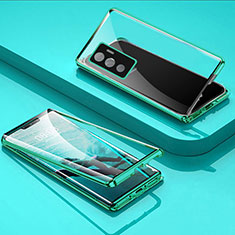 Luxury Aluminum Metal Frame Mirror Cover Case 360 Degrees for Vivo V23e 5G Green