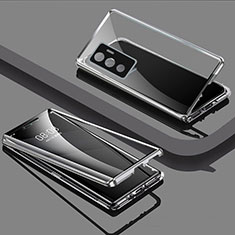 Luxury Aluminum Metal Frame Mirror Cover Case 360 Degrees for Vivo V23e 5G Silver