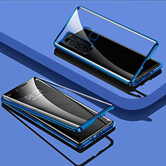 Luxury Aluminum Metal Frame Mirror Cover Case 360 Degrees for Vivo Y50 Blue