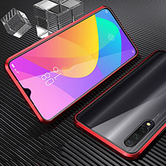 Luxury Aluminum Metal Frame Mirror Cover Case 360 Degrees for Xiaomi CC9e Red