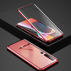 Luxury Aluminum Metal Frame Mirror Cover Case 360 Degrees for Xiaomi Mi 10 Red