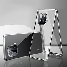 Luxury Aluminum Metal Frame Mirror Cover Case 360 Degrees for Xiaomi Mi 11 Pro 5G Silver