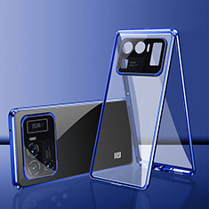 Luxury Aluminum Metal Frame Mirror Cover Case 360 Degrees for Xiaomi Mi 11 Ultra 5G Blue