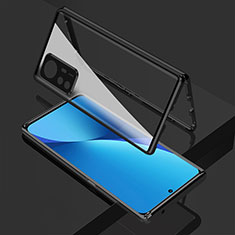 Luxury Aluminum Metal Frame Mirror Cover Case 360 Degrees for Xiaomi Mi 12T 5G Black