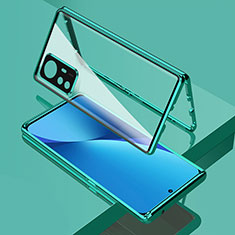 Luxury Aluminum Metal Frame Mirror Cover Case 360 Degrees for Xiaomi Mi 12T 5G Green