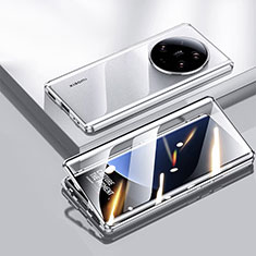 Luxury Aluminum Metal Frame Mirror Cover Case 360 Degrees for Xiaomi Mi 13 Ultra 5G Silver