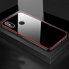 Luxury Aluminum Metal Frame Mirror Cover Case 360 Degrees for Xiaomi Mi 8 Red