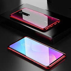 Luxury Aluminum Metal Frame Mirror Cover Case 360 Degrees for Xiaomi Mi 9T Red