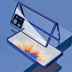 Luxury Aluminum Metal Frame Mirror Cover Case 360 Degrees for Xiaomi Mi Mix 4 5G Blue