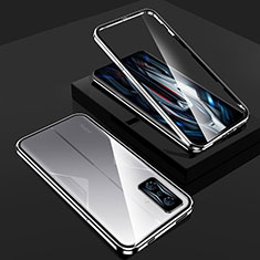 Luxury Aluminum Metal Frame Mirror Cover Case 360 Degrees for Xiaomi Poco F4 GT 5G Silver