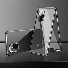 Luxury Aluminum Metal Frame Mirror Cover Case 360 Degrees for Xiaomi POCO M3 Pro 5G Black