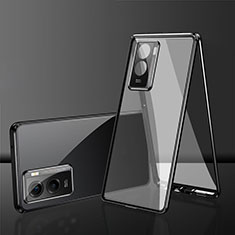 Luxury Aluminum Metal Frame Mirror Cover Case 360 Degrees for Xiaomi Redmi A2 Plus Black