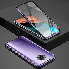 Luxury Aluminum Metal Frame Mirror Cover Case 360 Degrees for Xiaomi Redmi K30 Pro 5G Purple