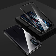 Luxury Aluminum Metal Frame Mirror Cover Case 360 Degrees for Xiaomi Redmi K50 Gaming AMG F1 5G Black