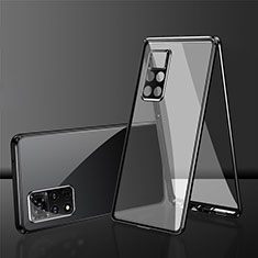 Luxury Aluminum Metal Frame Mirror Cover Case 360 Degrees for Xiaomi Redmi Note 11 4G (2022) Black