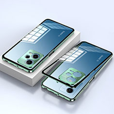Luxury Aluminum Metal Frame Mirror Cover Case 360 Degrees for Xiaomi Redmi Note 12 Explorer Green