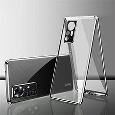 Luxury Aluminum Metal Frame Mirror Cover Case 360 Degrees for Xiaomi Redmi Note 12S Silver