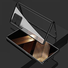 Luxury Aluminum Metal Frame Mirror Cover Case 360 Degrees for Xiaomi Redmi Note 13 5G Black