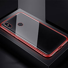 Luxury Aluminum Metal Frame Mirror Cover Case 360 Degrees for Xiaomi Redmi Note 7 Pro Red