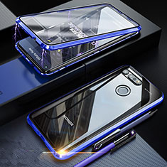 Luxury Aluminum Metal Frame Mirror Cover Case 360 Degrees K01 for Huawei Honor V20 Blue