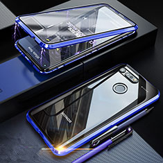 Luxury Aluminum Metal Frame Mirror Cover Case 360 Degrees K01 for Huawei Honor View 20 Blue