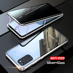 Luxury Aluminum Metal Frame Mirror Cover Case 360 Degrees LK1 for Samsung Galaxy S20 Plus 5G Silver