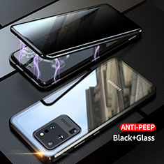 Luxury Aluminum Metal Frame Mirror Cover Case 360 Degrees LK1 for Samsung Galaxy S20 Ultra Black