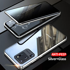 Luxury Aluminum Metal Frame Mirror Cover Case 360 Degrees LK1 for Samsung Galaxy S20 Ultra Silver