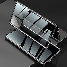 Luxury Aluminum Metal Frame Mirror Cover Case 360 Degrees LK2 for Samsung Galaxy Note 20 Ultra 5G Black