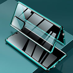 Luxury Aluminum Metal Frame Mirror Cover Case 360 Degrees LK2 for Samsung Galaxy Note 20 Ultra 5G Green