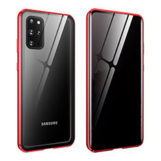 Luxury Aluminum Metal Frame Mirror Cover Case 360 Degrees LK2 for Samsung Galaxy S20 Plus 5G Red