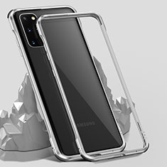 Luxury Aluminum Metal Frame Mirror Cover Case 360 Degrees LK3 for Samsung Galaxy S20 Plus 5G Silver