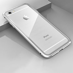 Luxury Aluminum Metal Frame Mirror Cover Case 360 Degrees M01 for Apple iPhone 6 Plus Silver