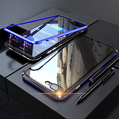 Luxury Aluminum Metal Frame Mirror Cover Case 360 Degrees M01 for Apple iPhone 7 Plus Blue