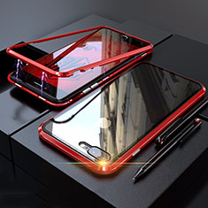 Luxury Aluminum Metal Frame Mirror Cover Case 360 Degrees M01 for Apple iPhone 7 Plus Red