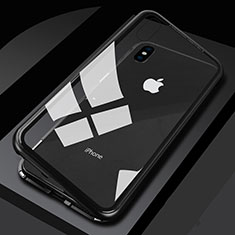 Luxury Aluminum Metal Frame Mirror Cover Case 360 Degrees M01 for Apple iPhone Xs Max Black