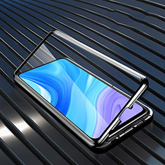Luxury Aluminum Metal Frame Mirror Cover Case 360 Degrees M01 for Huawei Enjoy 10 Plus Black
