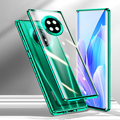 Luxury Aluminum Metal Frame Mirror Cover Case 360 Degrees M01 for Huawei Enjoy 20 Plus 5G Green