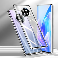 Luxury Aluminum Metal Frame Mirror Cover Case 360 Degrees M01 for Huawei Enjoy 20 Plus 5G Silver
