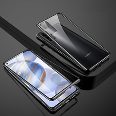 Luxury Aluminum Metal Frame Mirror Cover Case 360 Degrees M01 for Huawei Honor 30 Black