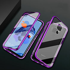 Luxury Aluminum Metal Frame Mirror Cover Case 360 Degrees M01 for Huawei Mate 30 Lite Purple