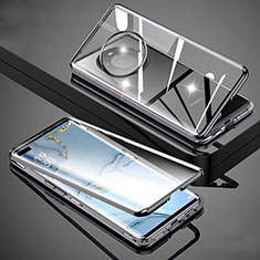 Luxury Aluminum Metal Frame Mirror Cover Case 360 Degrees M01 for Huawei Mate 40 Pro+ Plus Black