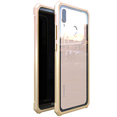 Luxury Aluminum Metal Frame Mirror Cover Case 360 Degrees M01 for Huawei Nova 3e Gold