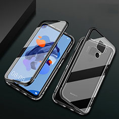 Luxury Aluminum Metal Frame Mirror Cover Case 360 Degrees M01 for Huawei Nova 5i Pro Black