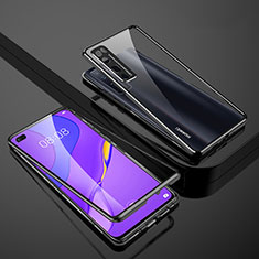Luxury Aluminum Metal Frame Mirror Cover Case 360 Degrees M01 for Huawei Nova 7 Pro 5G Black