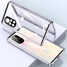 Luxury Aluminum Metal Frame Mirror Cover Case 360 Degrees M01 for Huawei Nova 8 5G Silver