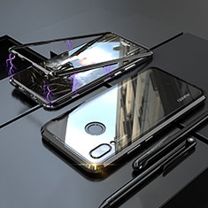 Luxury Aluminum Metal Frame Mirror Cover Case 360 Degrees M01 for Huawei P Smart+ Plus Black